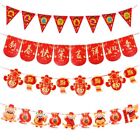 Festival God Of Wealth New Year Banner Hanging Flags Festival Bunting Pull Flag