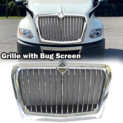 Chrome Front Grille With Bug Screen For International LT625 2018+ Foto 1 de 4