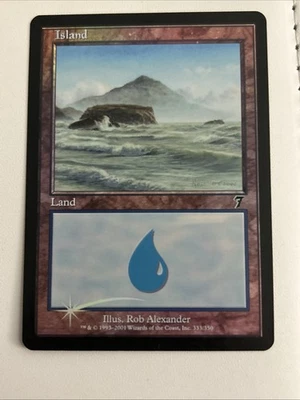 MTG Foil - 7th Edition - Island 333 - Never Played - Image 1 of 2