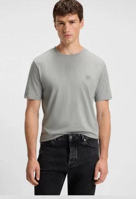 Hugo Boss Men's Logo Patch Patch Tee in Grey MSRP$89 Preppy Style - Image 1 of 4