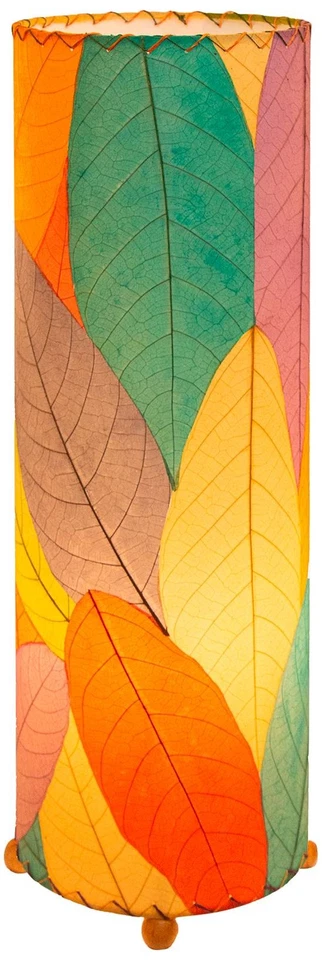 Lámpara de mesa cilíndrica multicolor hojas de cacao Eangee Foto 1 de 1