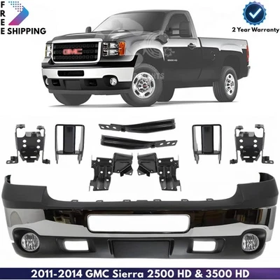 Front Bumper Chrome & AirDam Kit For 2011-2014 GMC Sierra 2500 HD & 3500 HD Foto 1 de 4