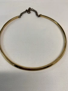 Gold Plated vintage choker necklace, With Chain Fastener, 5” Diameter - Picture 1 of 5