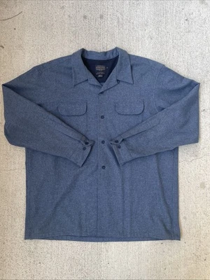 Camisa de Tablero Pendleton Original de Lana XXL Azul Jaspeado Gris Jac Shirt Foto 1 de 4