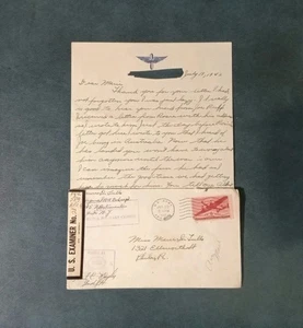 WWII US Army AAF Borinquen Field 559 Signal AW Bn APO 845 Censored Letter 1942 - Picture 1 of 9