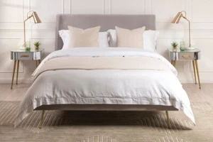 Mason Silver Bed - Brushed Gold Legs - King size - Picture 1 of 2