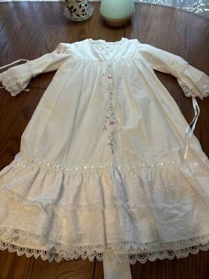 little belles and beaus niñas 4T largo pradera campesino vestido blanco Foto 1 de 4