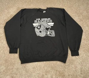 Los Angeles Raiders TRENCH Sweatshirt VTG 90s 50/50 Made in USA Oakland Sz M - Picture 1 of 7