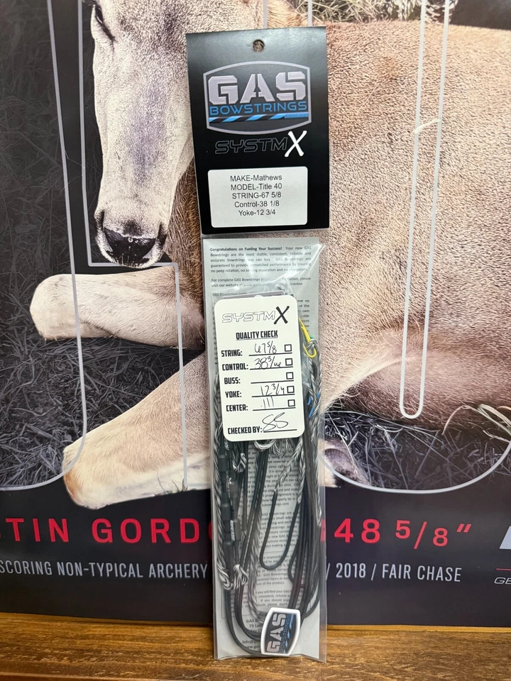 Gas Bowstrings Systm x Mathews title 40 Target Bow string Set System SPEED - Image 1 of 1