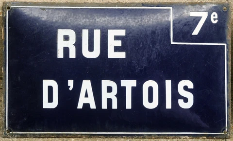 Big old French enamel street sign road plaque plate Artois region in N France Cover