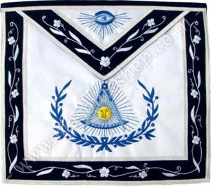 MASONIC BLUE LODGE PAST MASTER APRON HAND EMBROIDERED (MA-342-S) - Picture 1 of 2