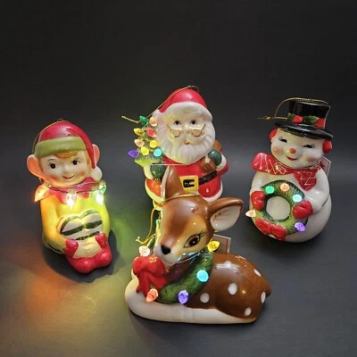 Nuevo Juego de 4 adornos navideños nostálgicos Mr. Christmas renos elfos  Foto 1 de 4