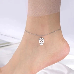 Skull Head Anklet Stainless Steel Anklet - Bild 1 von 7