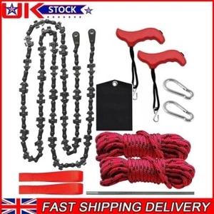 53 inch 68 Teeth Rope Saw High Reach Tree Limb Hand Rope Chain Saw Foldable UK - Picture 1 of 11