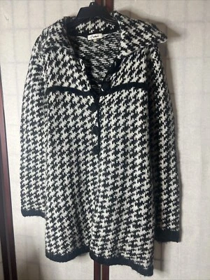 Suéter Carducci Pata de Gallo Abotonado Negro/Blanco Mezcla Mohair Talla L Foto 1 de 4