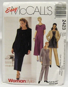 McCall's Unlined Jacket,Dress,Top And Pull-On Pants Sizes:18w-42 Pattern # 2423 - Picture 1 of 2