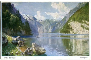 Künstlter-AK Otto Strützel: KÖNIGSEE bei BERCHTESGADEN vom Malerwinkel 1926 - Picture 1 of 1