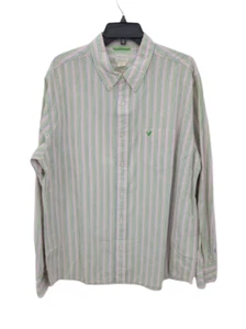 American Eagle Hemd Herren XL Grün Rosa Streifen Langarm Knopfleiste Preppy 90s - Bild 1 von 9