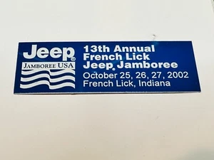 Jeep Jamboree Tablero Placa French Lick Indiana 10/25/02 10/26/02 10/27/02 - Imagen 1 de 2