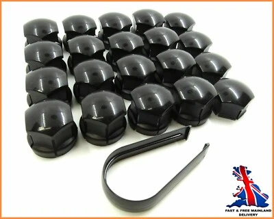 FOR VOLVO XC90 XC60 XC40 V60 S90 WHEEL NUT BOLT COVERS LOCKING CAPS BLACK + TOOL - Image 1 of 4