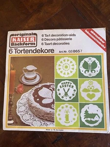 Vintage Original Kaiser Backform 6Cake Decorating Stencils Original Package, New - Picture 1 of 2