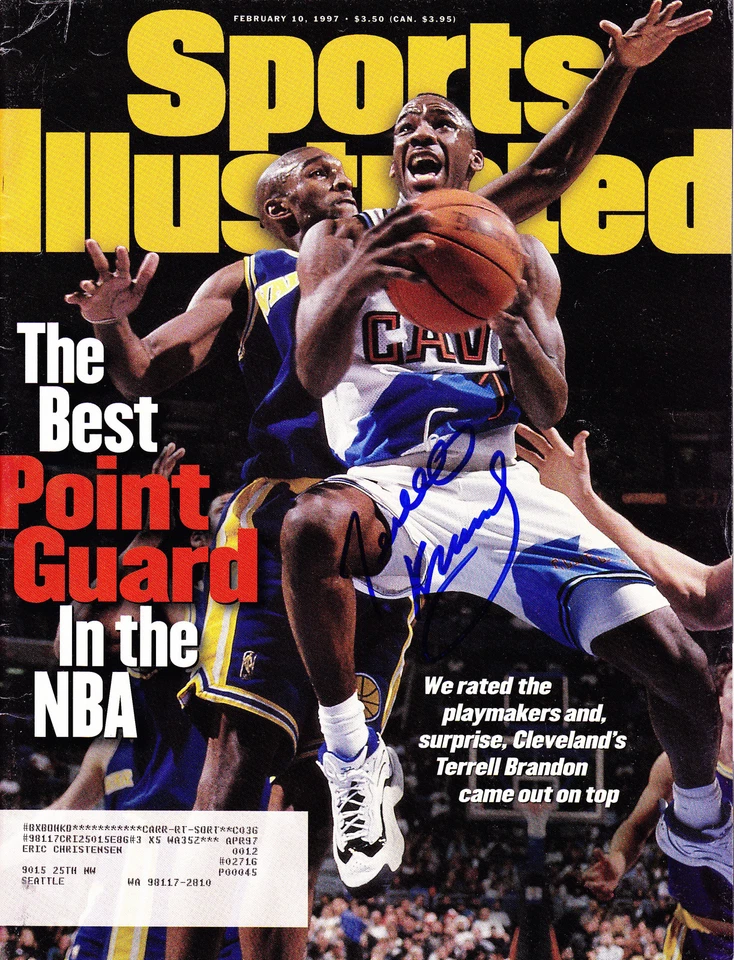 CAVS TERRELL BRANDON FIRMADO A MANO AUTOGRAFIADO DEPORTES ILUSTRADO MAG! ¡CON CERTIFICADO DE AUTENTICIDAD! Foto 1 de 1