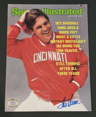 Rare 1981 TOM SEAVER Signed Sports Illustrated Cover-HOF-CINCINNATI REDS-PSA - Image 1 of 4