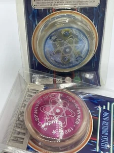 VINTAGE 1998 HYPER YO-YO PROFESSIONAL AUTO RETURN "PRO-SPINNER 1998 pink blue - Afbeelding 1 van 12