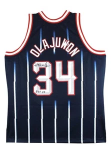 Hakeem Olajuwon Signed Mitchell & Ness Jersey Inscribed HOF 08 (Beckett) - Picture 1 of 4