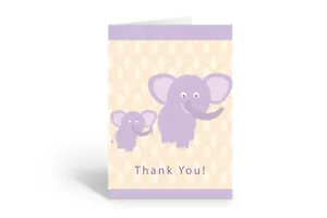 Linda tarjeta de nota de agradecimiento de elefante - 10 tarjetas y sobres en caja - B14038 - Imagen 1 de 3