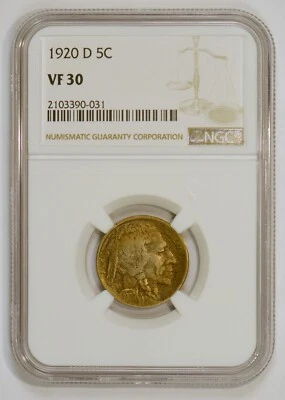 1920-D Buffalo Nickel from the Denver Mint Graded VF30 by NGC - Image 1 of 4