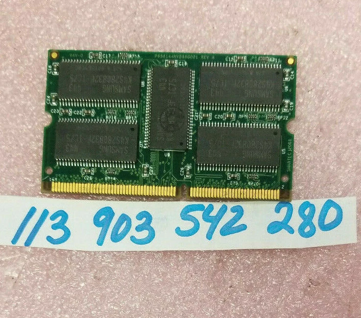 128MB 1RX8 SDRAM PC100 100 CL2 3.3V 144PIN ECC  NON-REGISTERED SINGLE RANK 16X8  - Image 1 of 1