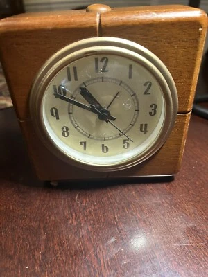 Pottery Barn Art Deco MCM Wooden Reproduction Alarm Clock - Image 1 of 4