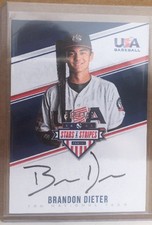 BRANDON DIETER 2018 STARS & STRIPES ON CARD AUTO AUTOGRAPH 334/499