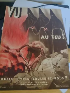 Vu N°271 24 mai 1933 au feu ! Quels livres bruleriez vous ? Concours l'autodafé - Imagen 1 de 1