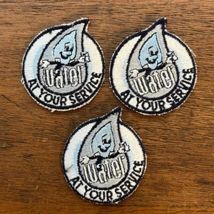 Lote de 3 parches vintage de agua a tu servicio bordados para coser - Imagen 1 de 3