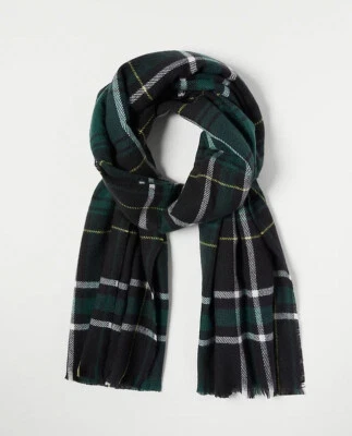 Nuevo sin etiquetas - Ann Taylor - Bufanda rectangular a cuadros verde con flecos Foto 1 de 4