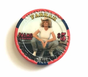 $5 Palms Hotel Casino Playboy Farrah Fawcett Las Vegas Chip Used - Picture 1 of 4