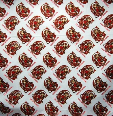 Harry Potter Gryffindor Lion cotton fabric - white/red - by the HALF YARD - Image 1 of 3