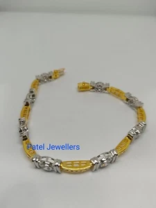 2 Ct Rund Simulierter Diamant Link Tennisarmband 14k Zweifarbig Vergoldet - Bild 1 von 12