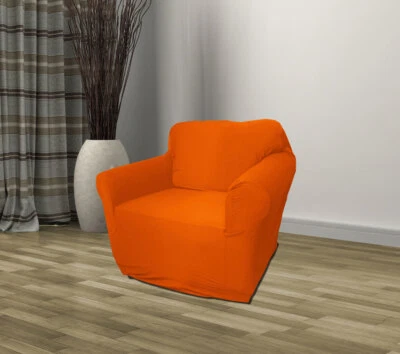 CUBIERTA DE SOFÁ ELÁSTICA JERSEY NARANJA LOVESEAT, KASHI HOME Foto 1 de 3