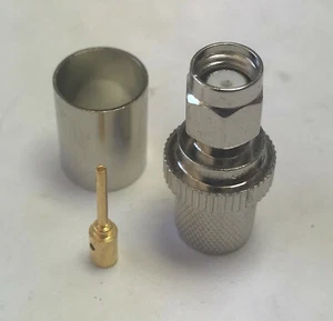 RP-SMA Male Crimp Connector for Shireen,Belden,Times 8214 9913 RFC400 LMR400 USA - Picture 1 of 1