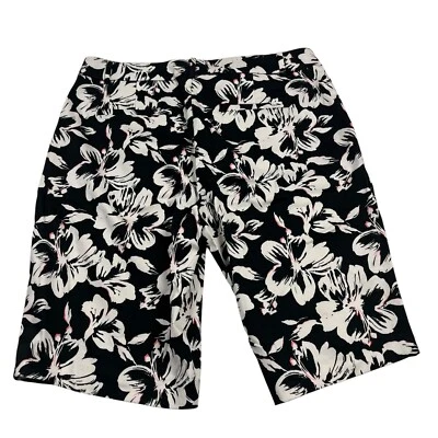 Pantalones Cortos Chinos Lauren Ralph Lauren Para Mujer 10 Negros Florales Bolsillos Elastizados Foto 1 de 4