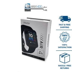 iTouch Air 4 BLACK Smartwatch Fitness Heart Rate | Custom Face | 100+ Sports - Photo 1 sur 2