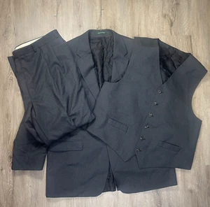 Traje de hombre Lauren Ralph Lauren de 3 piezas 46R gris carbón lana 38x28 chaleco - Imagen 1 de 18