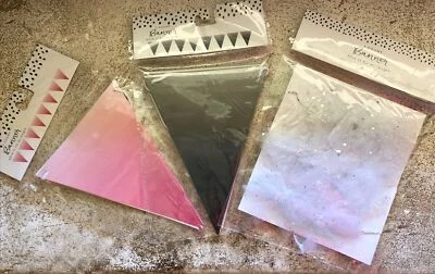 Lote de banderines decoraciones de fiesta plata y rosa ombré y lazos de encaje banderín bandera signo Foto 1 de 4