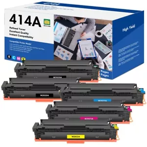 5 Pack WITH CHIP W2020A 414A Toner Compatible With HP MFP M479fdw M480f M454dn - Picture 1 of 7