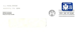 Briefumschlag Washington DC 1985 Ersttagsausgabe Umschlag mit Fenster - Bild 1 von 1