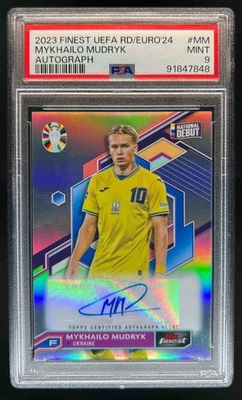 2023 Finest Road to UEFA EURO 2024 Mykhailo Mudryk Card Auto #BCA-MM PSA 9 - Image 1 of 2