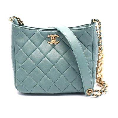 Chanel Matelasse Small Hobo Bag Leather Women Green One Size - Image 1 of 4